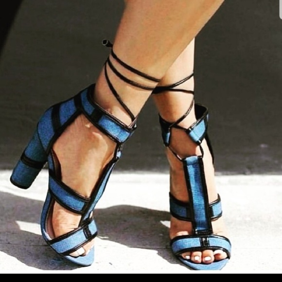 Cape Robbin Shoes - BRAND NEW! CAPE ROBBIN DENIM STRAPPY HEELS!